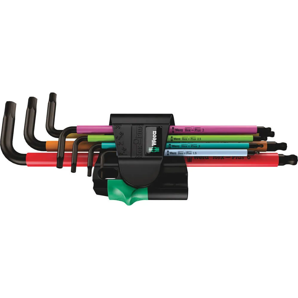 Wera 950SPKL SM 7 Piece Multicolour Magnetic Ballend Hex Key Set