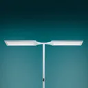 Yara.double LED floor lamp 4,000 K, BT, PIR silver