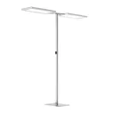 Yara.double LED floor lamp CCT, BT, PIR, silver