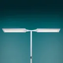 Yara.double LED floor lamp CCT, BT, PIR, silver