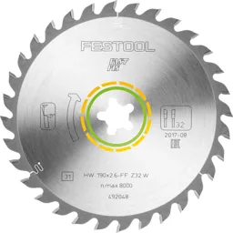 Festool Universal Wood Cutting Circular Saw Blade - 190mm, 32T, FastFix