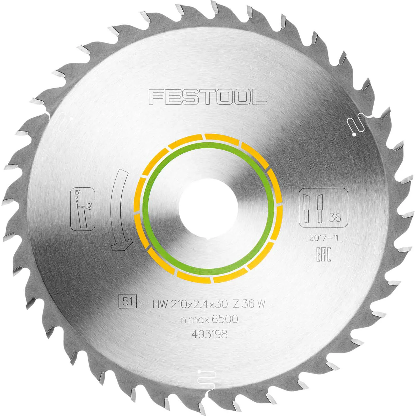 Festool Universal Wood Cutting Circular Saw Blade - 210mm, 36T, 30mm