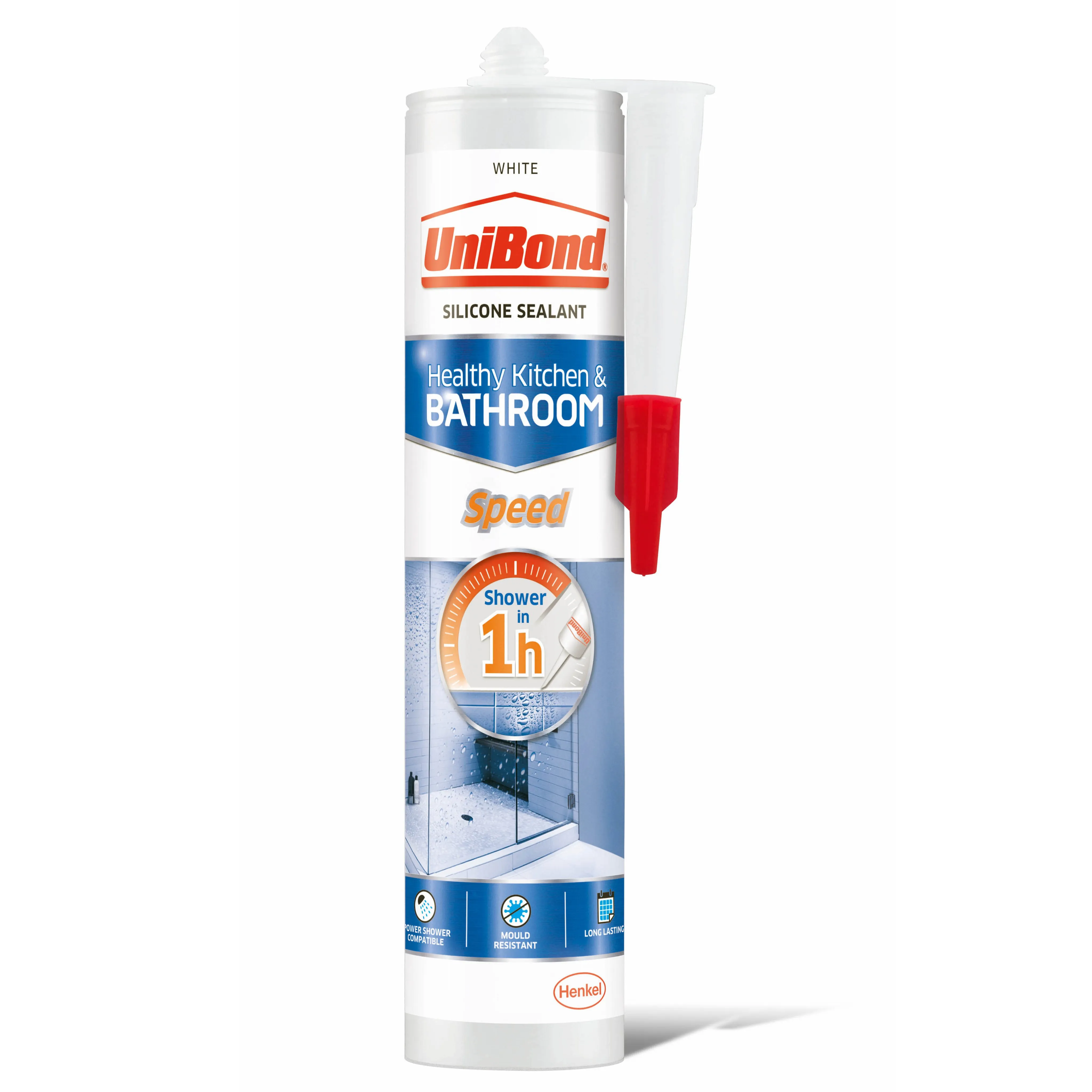 UniBond Speed Mould resistant White Kitchen & bathroom Silicone-based Sanitary sealant, 300ml