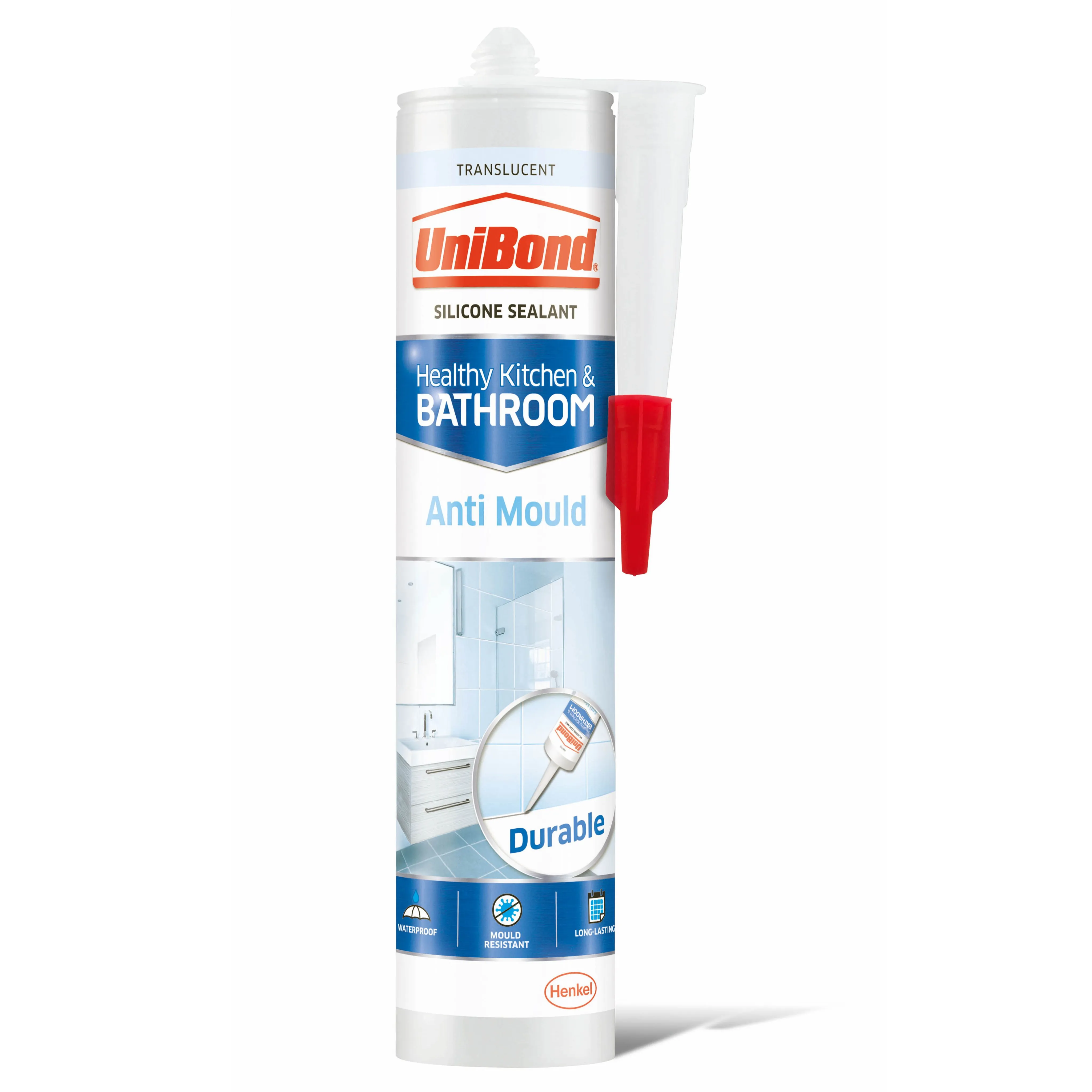 UniBond Mould resistant Translucent Kitchen & bathroom Silicone-based Sanitary sealant, 300ml