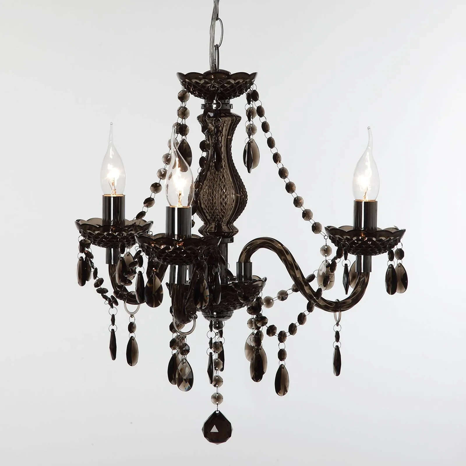 Black Perdita chandelier, three-light
