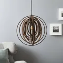 Unusual Boolan hanging light with brown lampshade