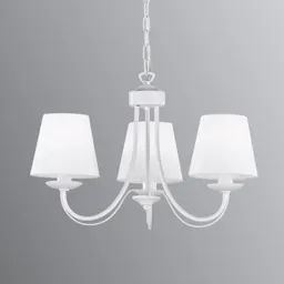 Cortez chandelier, white, 3-bulb