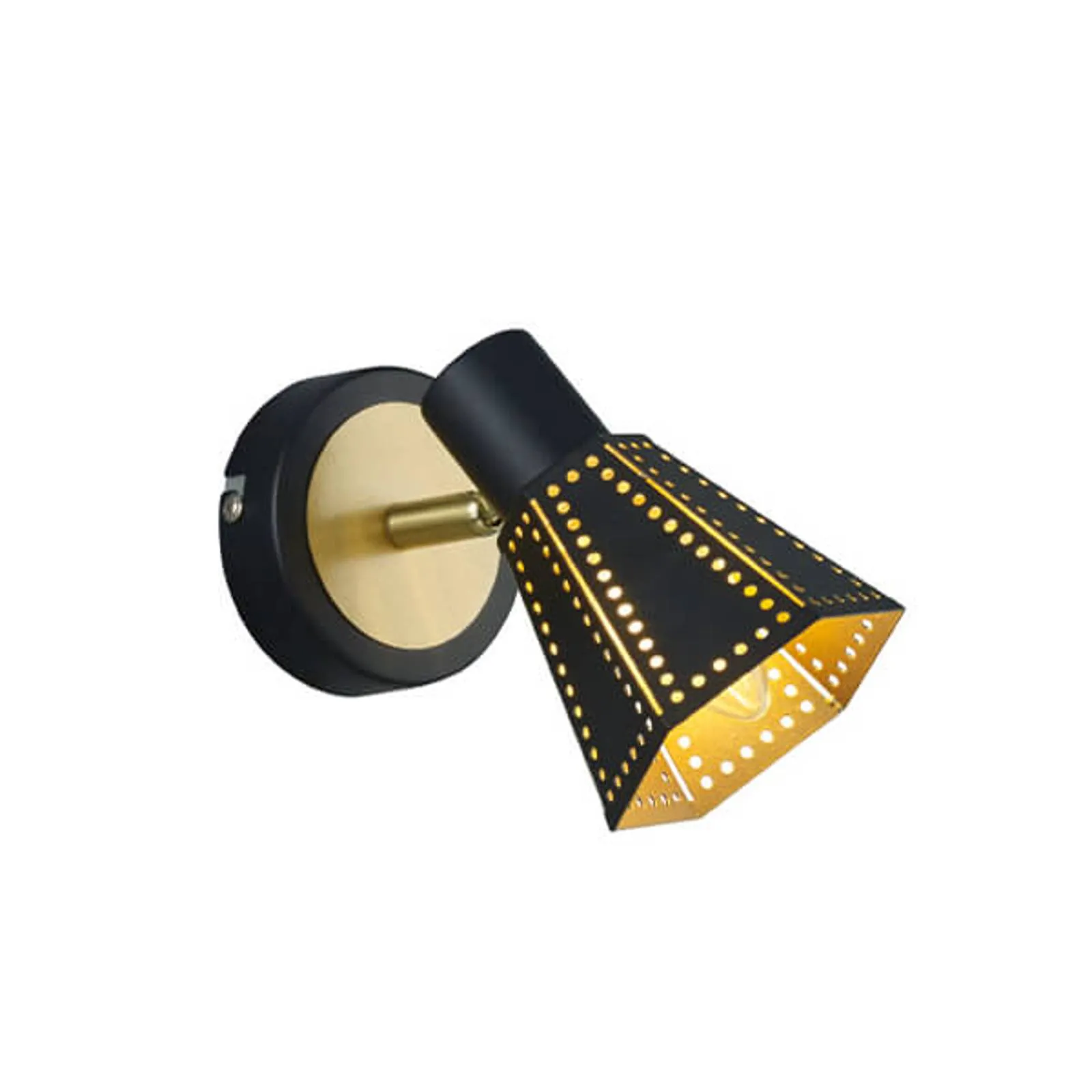 Special Houston wall spotlight, black and gold