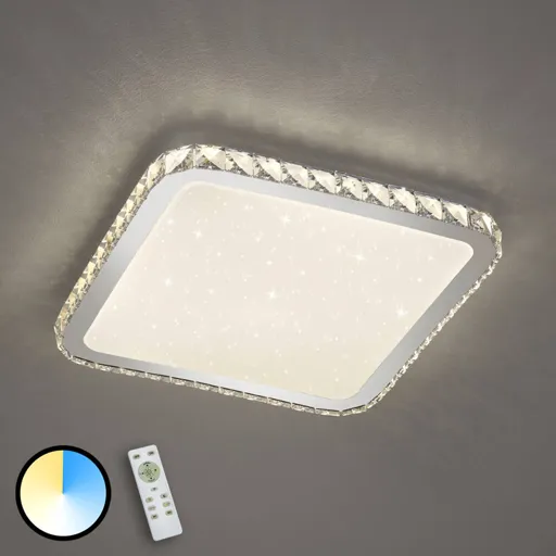 LED ceiling light Sapporo with a starlight cover
