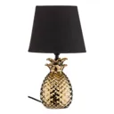 Pineapple ceramic table lamp, black and gold