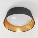 Black and gold Ponts fabric ceiling lamp with LEDs
