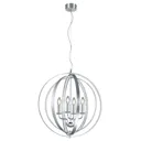 Candela spherical hanging lamp, aluminium, chrome