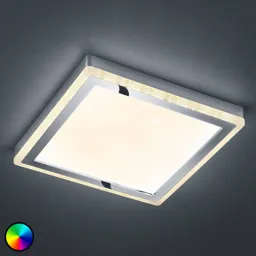 Slide LED ceiling light, white, angular, 25x25cm