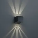 Angular LED outdoor wall light Cordoba, white
