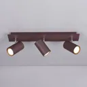 Marley ceiling spotlight, rust-coloured, 3-bulb