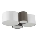 Hotel ceiling light with four fabric lampshades