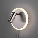 Jordan LED wall light, two-bulb, nickel