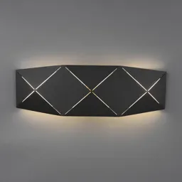 Zandor LED wall lamp in black, width 40 cm