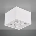 Biscuit ceiling light, four-bulb, white