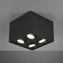 Biscuit ceiling light, four-bulb, black
