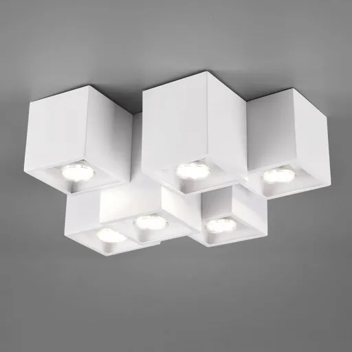 Fernando ceiling light, 6-bulb, matt black