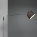 Baldo wall light with cable and plug, black