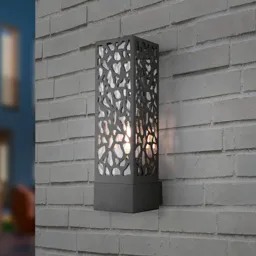 Cooper outdoor wall light with patterned lampshade