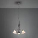 Rustica hanging light, rust-coloured, three-bulb