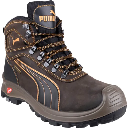 Puma Mens Sierra Nevada Mid Safety Boots - Brown, Size 8