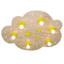 Star Cloud ceiling light, natural beech, 75 cm