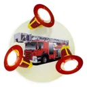 Fire Engine wall light, red and yellow, 3-bulb