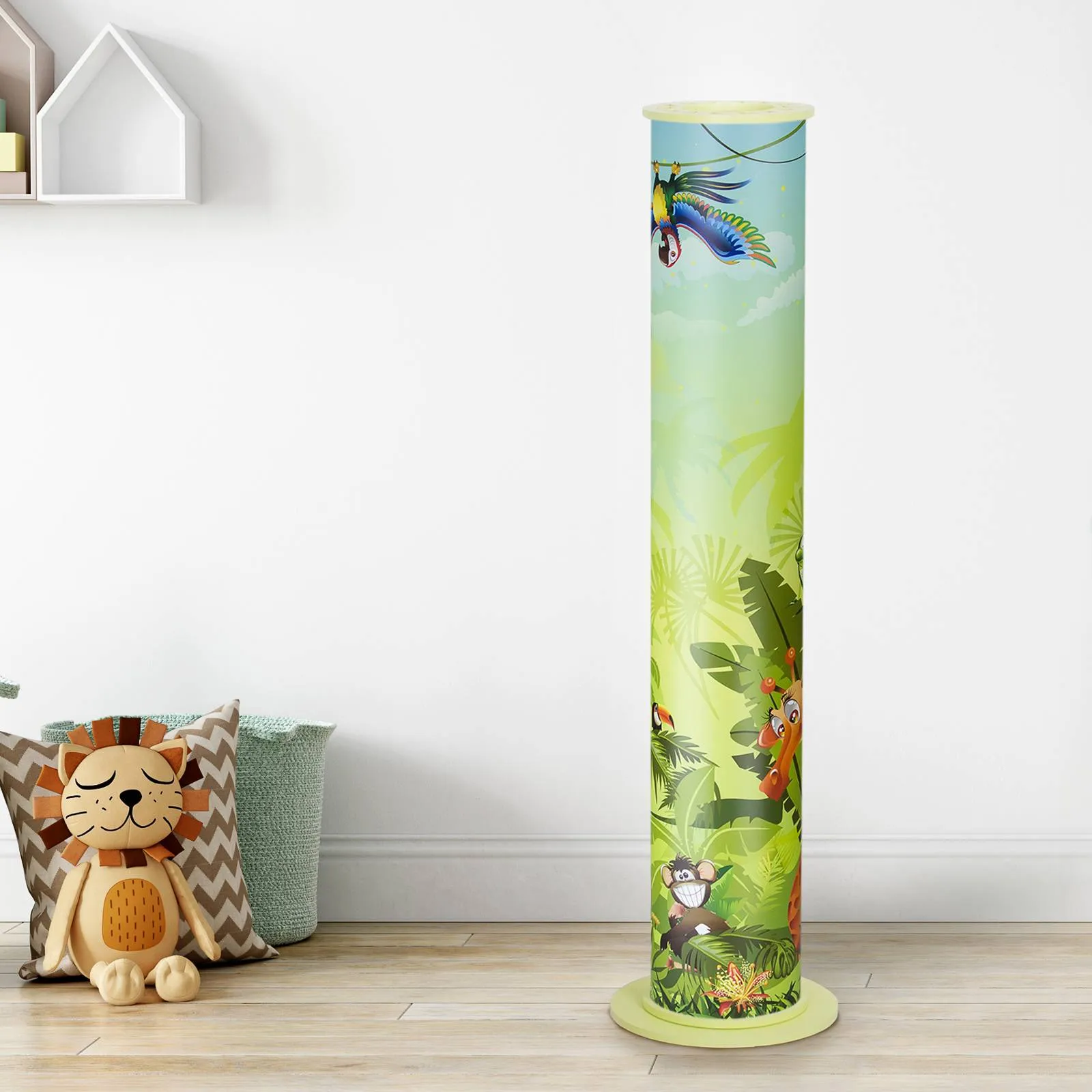 Wildlife floor lamp for a child’s room