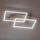 Panama L LED ceiling light, limed oak