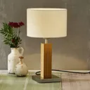 HerzBlut Dana table lamp with wooden base oak
