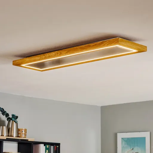 HerzBlut Otto O ceiling lamp rectangle oiled oak