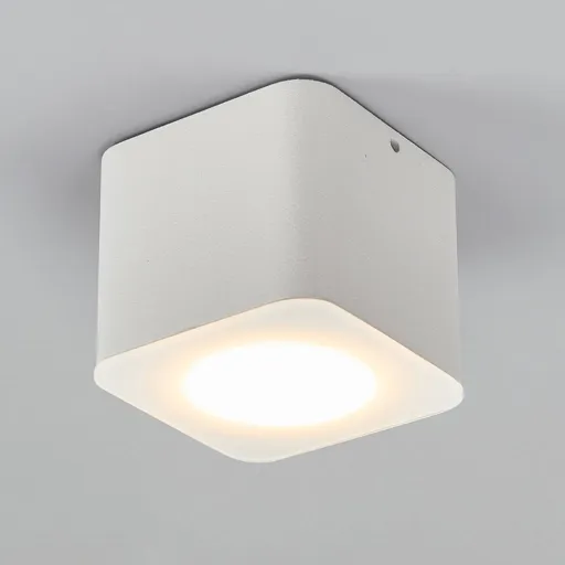 Helestra Oso LED ceiling spot, angular, matt white