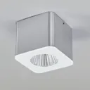 Helestra Oso LED ceiling spot, angular, matt alu