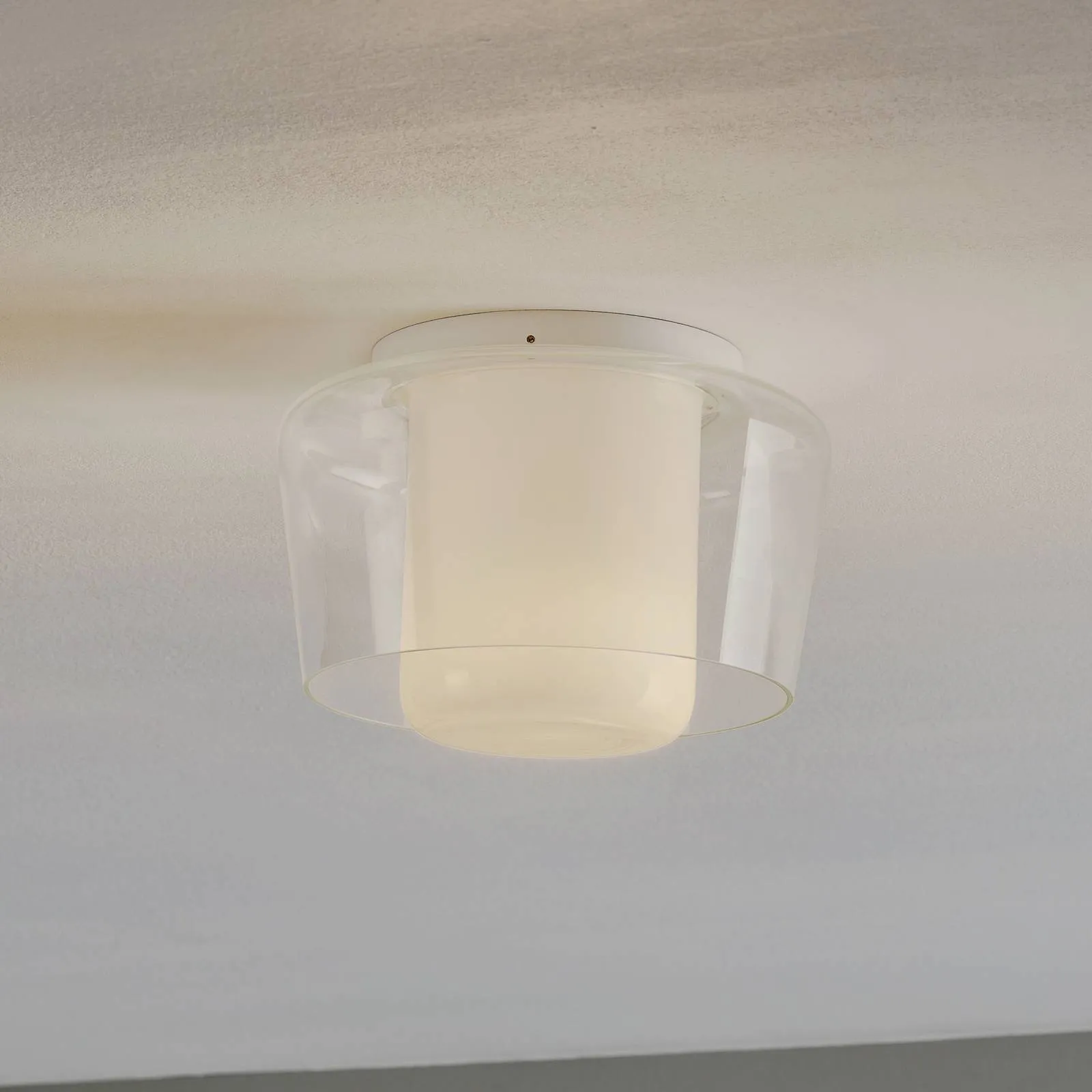 Helestra Canio glass ceiling light, clear outside