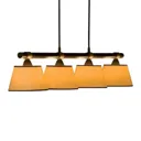 LIVING TABLE hanging light w/ four red lampshades