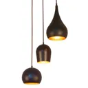 Menzel Solo hanging light, 3-bulb, round