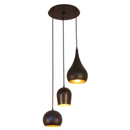 Menzel Solo hanging light, 3-bulb, round