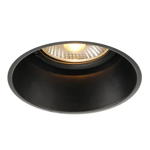 SLV Horn-T recessed light, black, reduced glare