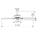 Classic Royal 132 BN ceiling fan beech