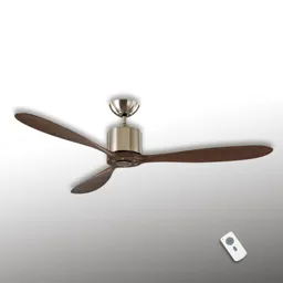 Aeroplan Eco ceiling fan, chrome, walnut