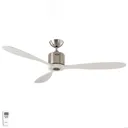 Aeroplan Eco ceiling fan, chrome, white