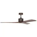Macau ceiling fan, oiled bronze/light natural wood