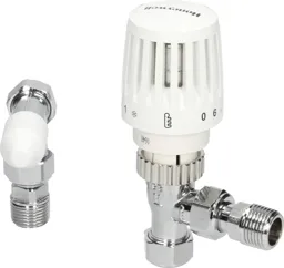 Honeywell Home Valencia VTL120-15A White Traditional Angled Thermostatic Radiator Valve Pack - 15mm