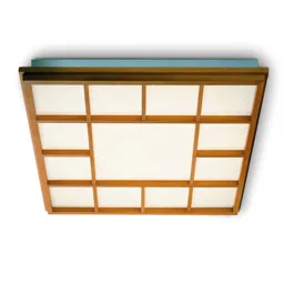Square LED ceiling light Kyoto 13, beech