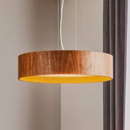 Walnut hanging light Lara Wood with LEDs