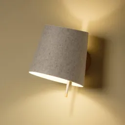 MUUN wall light for wall outlet, marble/wool white